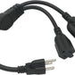 Y Splitter Extension Cord, 1.4FT 2 Way 1 to 2 Splitter Extension Cord, 3 Prong SJT 16AWG NEMA 5-15P to NEMA 5-15R x2, Male to Female Power Cord Cable Wire Extender Space Saver, 125V 13A 1625W, Black