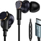 USB C Wired Headphones with Noise-Canceling Mic,Dual-Driver Noise-Isolating Wired Earbuds with Call Noise Reduction,Type C Plug Deep Bass In ear Earphones with DAC,Powerful Bass and HD Sound (Black)