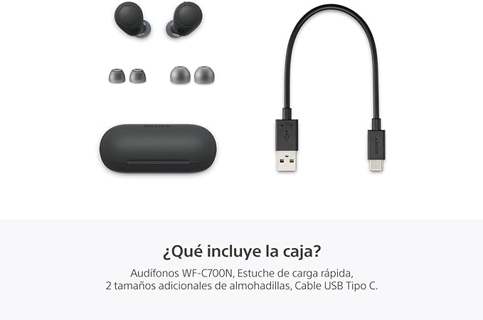 Sony WF-C700N Wireless Noise-Canceling Earbuds - Bluetooth Hi-Fi Earphones with 35-Hour Battery, Water-Resistant Design, Touch Controls for Calls and Music - Premium Audio Experience, Black