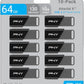PNY 64GB Attaché X USB 3.2 Gen 1 Flash Drive, Advanced Performance Up to 130MB/s Read, Everyday Data Store & Transfer, Reliable Portable Storage, Durable, Type-A, Computers, Laptops, Desktops, 10-Pack