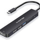 LENTION USB C Hub with 100W Charging, 4K@60Hz HDMI, Dual Card Reader, USB 3.0 & 2.0 Compatible 2024-2016 MacBook Pro, New Mac Air/Surface, Chromebook, More, Stable Driver Adapter (CB-CE18p.Black)