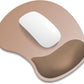 ITNRSIIET Ergonomic Mouse Pad, Cushioned Gel Wrist Rest, Non-Slip Base, Smooth Surface, Cute Multi-Color, 9.5 x 8.2 in, Soft Brown Gradient