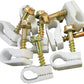 STEREN Coaxial Cable Clips - Cable Holder - Wire Clips - Siding Clips for Hanging - Cord Holder for Desk - Cable Clamps (White, 100 Count - Single Screw)