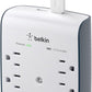 Belkin 6-Outlet Wall Surge Protector w/ 2 USB-A Ports, Wall-Mountable Surge Protector for Home, Office, Travel, Computer Desktop, Laptop, Phone Charger, & More - 900 Joules of Protection