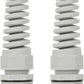 LeMotech 2Pcs NPT 1" IP68 Waterproof Cable Gland Flex Spiral Strain Relief Grey Nylon Joint with Gaskets for 18-25mm Wire Thread