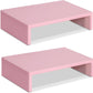 TEAMIX Pink Monitor Stand Riser-2 Pack,Wood 2 Tier Adjustable Monitor Stand Dual Monitor Riser for 2 Monitors/Laptop/PC Computer Stand for Desk