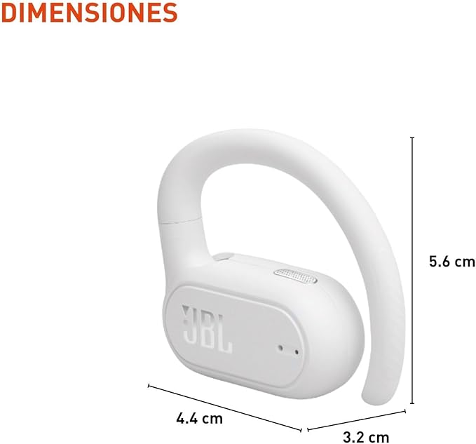 JBL SoundGear Sense - True Wireless Open-Ear Headphones, JBL OpenSound Technology, Splash and dust Resistant, 4 mics for Crisp, Clear Calls, Up to 24 Hours of Battery Life, Plus Speed Charge (White)