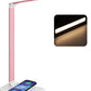 LED Desk Lamp with Night Light, Fast Wireless Charger, USB Charging Port, 10 Brightness, 5 Color Modes, Dimmable Bedside Table Lamp for Bedroom, Touch Control, Auto Timer, 1200Lux Super Bright