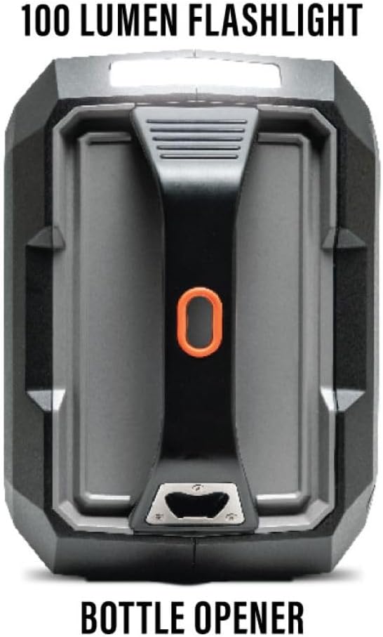 ECOXGEAR Defender: Outdoor Portable Bluetooth Speaker, 121dB Massive Sound, Waterproof and Drop Proof, with LED Party Lights, Pair up to 100, 25+ Hours Playtime (Black Oak)