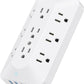Wall Outlet Extender, 9 Outlet Splitter with 4 USB Ports (2 USB C), Multi Plug Wall Outlet Expander, 3-Sided Wall Charger Power Strip for Home, Office, Dorm, White