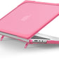 Batianda Compatible with New MacBook Pro 16 inch Case 2024 M4 Chip 2023 2021 Release with M3 M2 Pro Max, Heavy Duty Protective Plastic Hard Shell with Fold Kickstand & Keyboard Cover Protector, Rose
