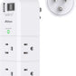 PD30W USB Outlet Extender Surge Protector - with Rotating Plug, 6 AC Multi Plug and 3 USB Ports (2 C), 3-Sided Swivel Power Strip Spaced Splitter for Home, Office, Travel
