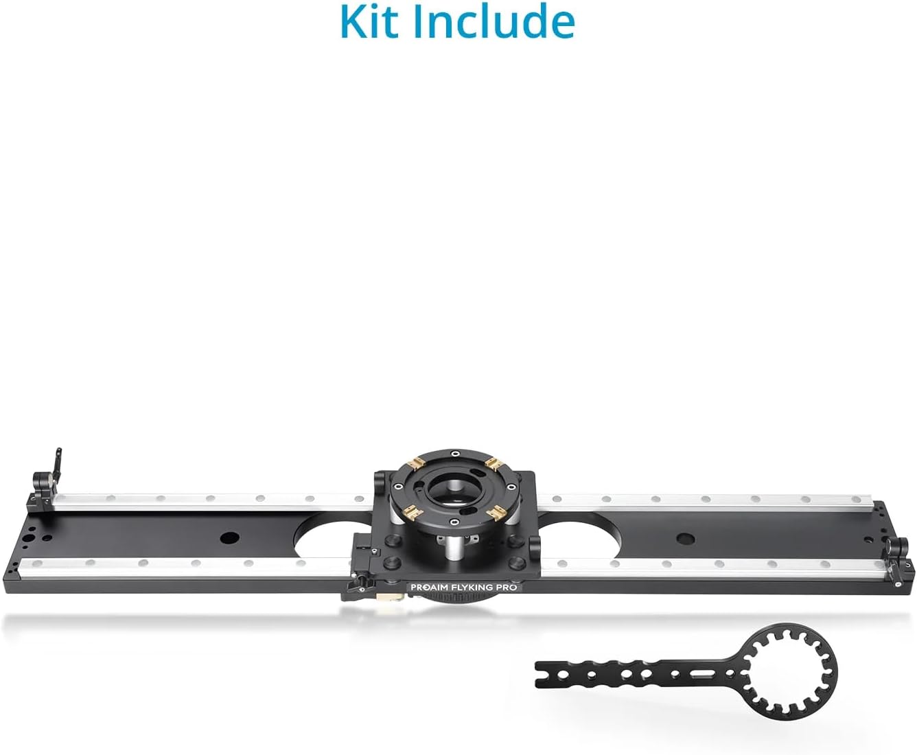 PROAIM Flyking PRO 4ft Mitchell Video Camera Slider for Videomakers & Filmmakers. with 360° Sweeping Panning & Quick Flip Lock. Payload up to 100kg / 220lb.