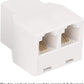Uvital RJ11 6P4C 1 Female to 2 Female Telephone Line Splitters, Telephone Landline Cable Connector and Separator(White,4 Pack)