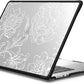 CASETiFY Impact MacBook Air 15" (M2-M4) Case [Cushioned Impact Corners/Scratch-Resistant/Anti-Slip Grip] - White line Art Flowers - Clear Black