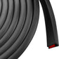 Edge Trim, 3/16" Rubber Edge Trim, Flexible Self Adhesive U Channel Edge Protector for Glass, Mirror, Plywood, Steel Panel Sharp Edges, Peel and Stick Plastic Trim, Black Color, 20Ft