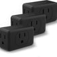 VINTAR 3 Pack Multi Plug Outlet Extender, Adapter, Splitter, Black, Type A, 125V, 15A, ETL Certified