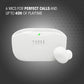 JBL Vibe Buds 2 - True Wireless Noise Cancelling Earbuds with JBL Pure Bass Sound & Smart Ambient technology, 4mics for crisp, clear calls, up to 40Hrs of Playback, IP54 Dust & Water resistant (White)
