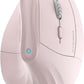 57° Ergonomic Wireless Tower Mouse, Vertical Quiet Ergo Mouse, Bluetooth(BT5.0,BT3.0)&2.4G, (800/1200/2400/2400/4000), 7 Buttons for Windows, macOS, iPadOS, Laptop, PC, Pink