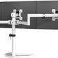 WALI Triple Monitor Stand, Free Standing Three LCD Monitor Fully Adjustable Desk Mount Fits 3 Screens up to 27 inch, 22 lbs Weight Capacity per Arm (MF003-W), White