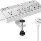 Clamp Power Strip Tall, 40W Fast Charging Station,Desk Mount Desk Shelf with 6 Outlets 6USB Ports (2USB C), 10Ft Extension Cord Home Office Essentials, Fit 2.48" Tabletop Edge