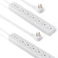 Amazon Basics Rectangle 6-Outlet, 600 Joule Surge Protector Power Strip, 2ft, Small, White, 2-Pack