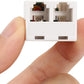 Uvital RJ11 6P4C 1 Female to 2 Female Telephone Line Splitters, Telephone Landline Cable Connector and Separator(White,4 Pack)
