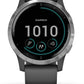 Garmin 010-02174-01 vivoactive 4, GPS Smartwatch, Features Music, Body Energy Monitoring, Animated Workouts, Pulse Ox Sensors and More, Silver with Gray Band