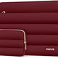MOSISO 15-15.6 inch Laptop Case, 16 inch Puffy Laptop Sleeve Compatible with MacBook Pro 16, HP Dell ASUS Acer Toshiba Lenovo Notebook Computer, Polyester Horizontal Bag with Small Case, Red