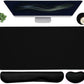 Large Mouse Pad and Keyboard Wrist Rest, Desk Pad for Keyboard and Mouse, 4-in-1 Large Gaming Mouse Pad with Wrist Support, Desk Mat for Home Office Study Game-Black