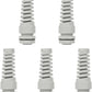 LeMotech 5Pcs NPT 1/2" IP68 Waterproof Cable Gland Flex Spiral Strain Relief Grey Nylon Joint with Gaskets for 6-12mm Wire Thread
