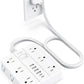 Power Strip with USB Ports, HUNIAN 5Ft Flat Plug Extension Cord Surge Protector, 12 Widely Outlet Extender with 6 USB Charger (2 USB C Ports), Desk Charging Station for Home, Office Supplies