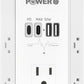 20W PD Fast Charging Wall Outlet with USB Ports (2C2A), Electrical Outlet Extender, Surge Protector, Wall Plug Adapter for Multiple Devices, Wall Socket Expander