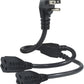 Power Cord Extension Y Splitter - 1 to 2 Way Outlet Adapter NEMA 5-15P 90-Degree Flat Plug to 2 X NEMA 5-15R with SJT 16AWG 3-Prong Cable Wire Extender Space Saver for Home Office Appliance 2-Pack