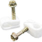 STEREN Coaxial Cable Clips - Cable Holder - Wire Clips - Siding Clips for Hanging - Cord Holder for Desk - Cable Clamps (White, 100 Count - Single Screw)