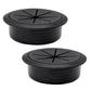 2 Pcs Desk Grommet 2-3/8" / 60 mm, Desk Hole Cover for Cables Black, Cable Grommet ABS Plastic, Desk Hole Grommet for Home & Office Pc, Detachable Cable Cord Organizer