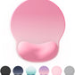 Ergonomic Mouse Pad Wrist Support, Comfortable Mouse Pad Wrist Rest, Relieve Wrist Pain Gel Mouse pad, Non-Slip Rubber Base Mousepad for Laptop, Computer(Gradient Baby Pink)