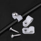 Hicarer 50 Pack R-Type Cable Clip Wire Clamp, Nylon Screw Mounting Cord Fastener Clips with 50 Pack Screws for Wire Management (White,1/2 Inch)