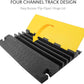 Pyle Hose & Cable Protection Ramp - Extra Heavy Duty Four Channel Extra Large Opening for Water Hose Car Truck Pedestrian Ramp Supports 55000 Lbs, Flip-Open Cover, 31.5” x 23.2” x 3.14” PCBLCO108