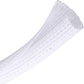 CrocSee 10ft - 1.25 inch Braided Cable Management Sleeve Cord Protector - Self-Wrapping Split Wire Loom for TV/Computer/Home Theater/Engine Bay - White