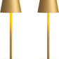 2 Pack Rechargeable Table Lamps, Gold Cordless Lamps - Battery Operated Touch Lamp, Outdoor Table Lights, Waterproof, Wireless, Portable Desk Lamp for Restaurant, Bedroom, Patio(Gold)