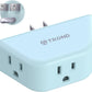 TROND Outlet Extender, 3 Way Angled Plug Splitter, 3-Prong Grounded Wall Outlet Adapter, Cruise Essentials, Compact and Practical Plug Expander for Home Decoration Travel Essentials, Mint Green
