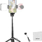 NEEWER Selfie Stick Tripod for iPhone, Lightweight Foldable Mini Travel 360° Desk Stand with Cell Phone Holder Cold Shoe for Video Recording Vlog Streaming, Remote Shutter & Cleaning Cloth, P15 Black
