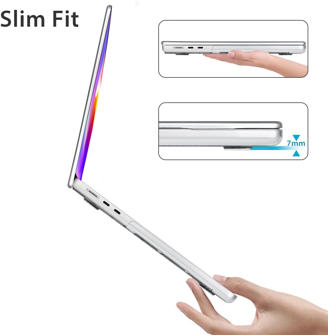 Compatible with 2025 2024 2023 2022 MacBook Air 13 inch Case M4 A3240 M3 A3113 M2 A2681, Hard Shell &Keyboard Cover&Screen Film&Webcam Cover for New M4 Mac Air 13.6 inch with Touch ID, Smile
