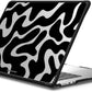 CASETiFY Impact MacBook Air 15" (M2-M4) Case [Cushioned Impact Corners/Scratch-Resistant/Anti-Slip Grip] - Black Abstract Shapes - Clear Black