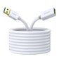 VCZHS Tech USB Extension Cable White 6.6ft, USB 3.0 Extender for High-Speed Data Transfer & Fast Charging, Durable & Flexible for Mouse, Keyboard, Printer, Flash Drive, Webcam, and More