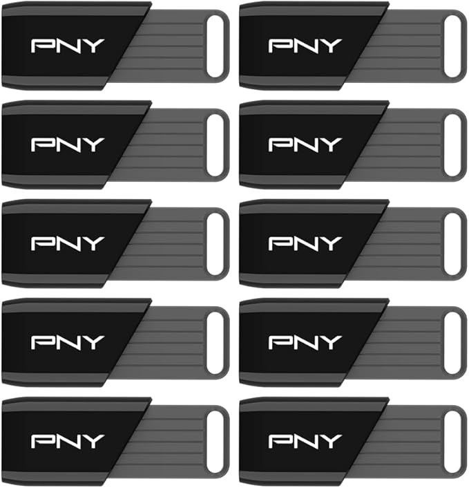 PNY 64GB Attaché X USB 3.2 Gen 1 Flash Drive, Advanced Performance Up to 130MB/s Read, Everyday Data Store & Transfer, Reliable Portable Storage, Durable, Type-A, Computers, Laptops, Desktops, 10-Pack