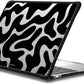 CASETiFY Impact MacBook Air 13" (M1/Intel) Case [Cushioned Impact Corners/Scratch-Resistant/Anti-Slip Grip] - Black Abstract Shapes - Clear Black