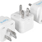 Ceptics Europe to US plug adapter, Type B USA Plug adapter compatible with plugs from Europe, India, and other countries - India to USA plug adapter is CE Certified & RoHS Compliant, White, 3 Pack