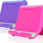Cell Phone Stand for Desk 2 Pack Mobile Phone Holders Desktop Tablet Stand, Foldable Phone Dock Universal Adjustable Tablet Stand for Desk (Pink+Purple)